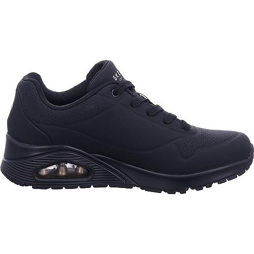 Skechers womens Skecher Street Women's Uno - Stand on Air Sneaker, Black/Black, 7 US