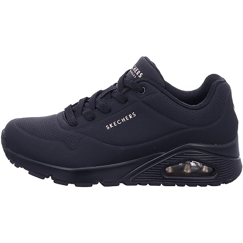 Skechers womens Skecher Street Women's Uno - Stand on Air Sneaker, Black/Black, 7 US