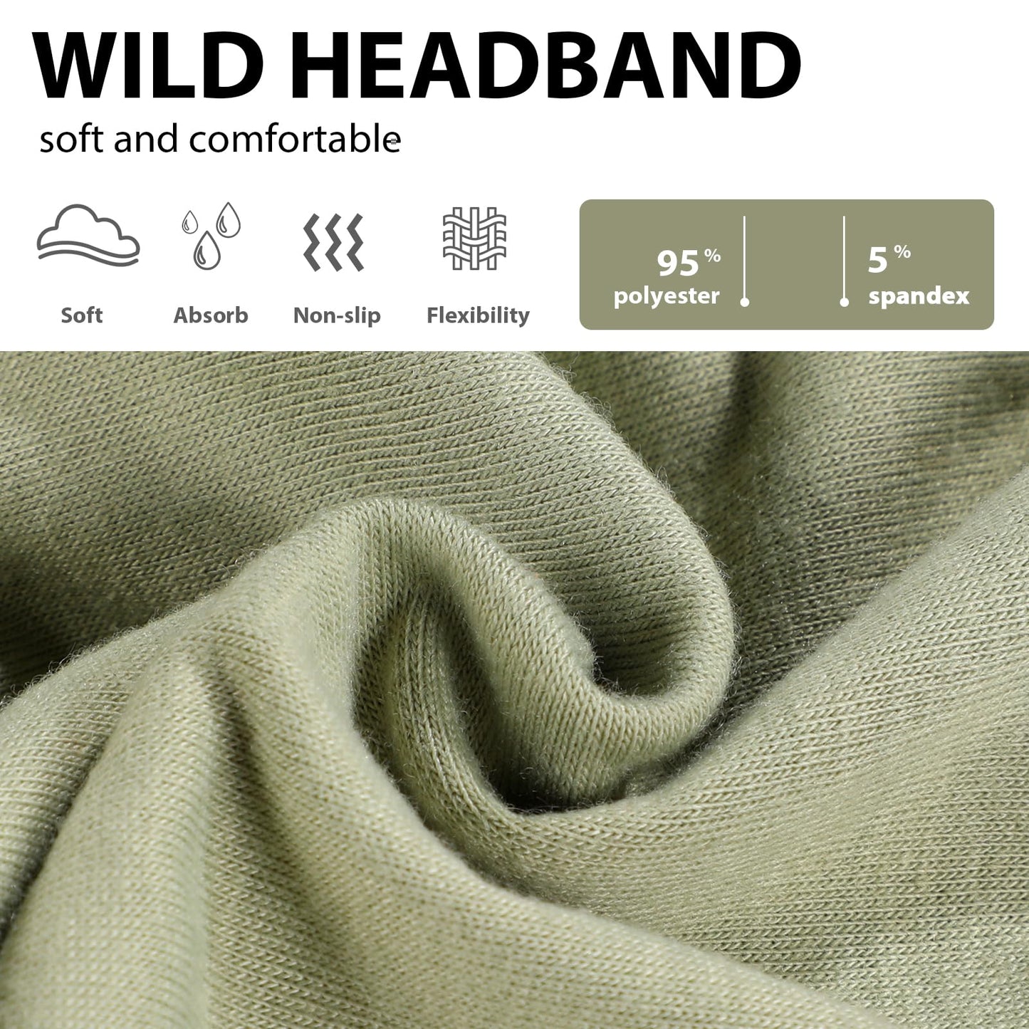 Achiou Wide Headbands for Women Non Slip, Fashion Boho Knotted Hair Bands for Wome's , Cotton Elastic Hair Wrap for Girls Running Sport Yoga,6 Pack