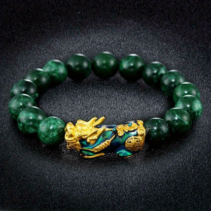 Green Pearl bracelet Unisex Malachite Stone Beads