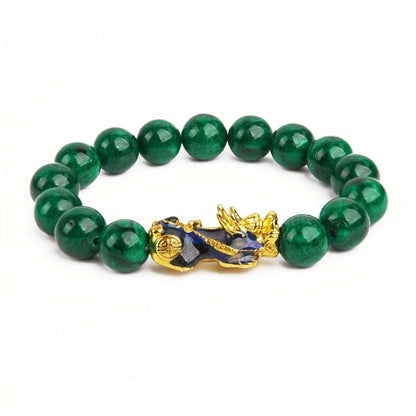 Green Pearl bracelet Unisex Malachite Stone Beads