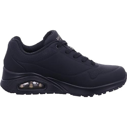 Skechers womens Skecher Street Women's Uno - Stand on Air Sneaker, Black/Black, 7 US