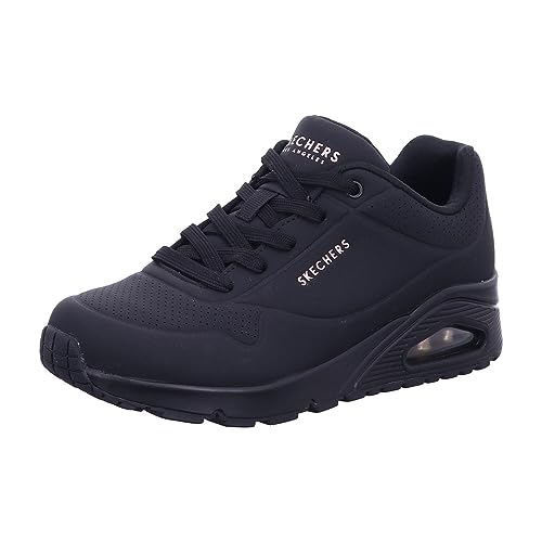 Skechers womens Skecher Street Women's Uno - Stand on Air Sneaker, Black/Black, 7 US