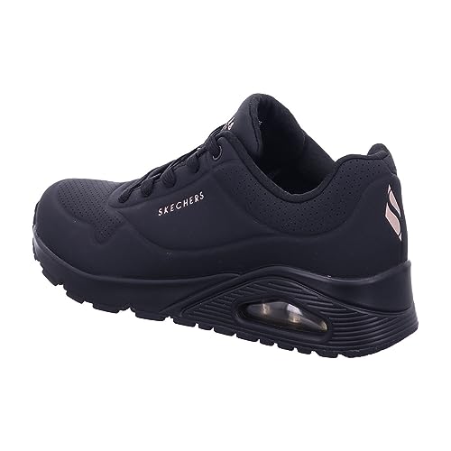 Skechers womens Skecher Street Women's Uno - Stand on Air Sneaker, Black/Black, 7 US