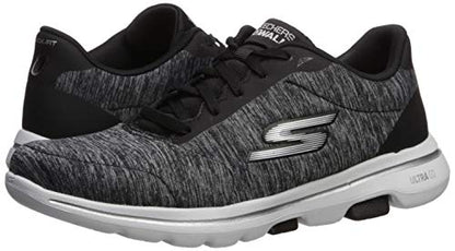 Skechers Women's Go Walk 5 True Sneaker, Black/White, 8 M US