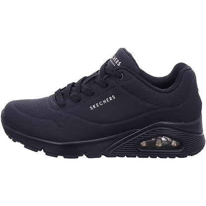 Skechers womens Skecher Street Women's Uno - Stand on Air Sneaker, Black/Black, 7 US