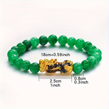 Green Pearl bracelet Unisex Malachite Stone Beads