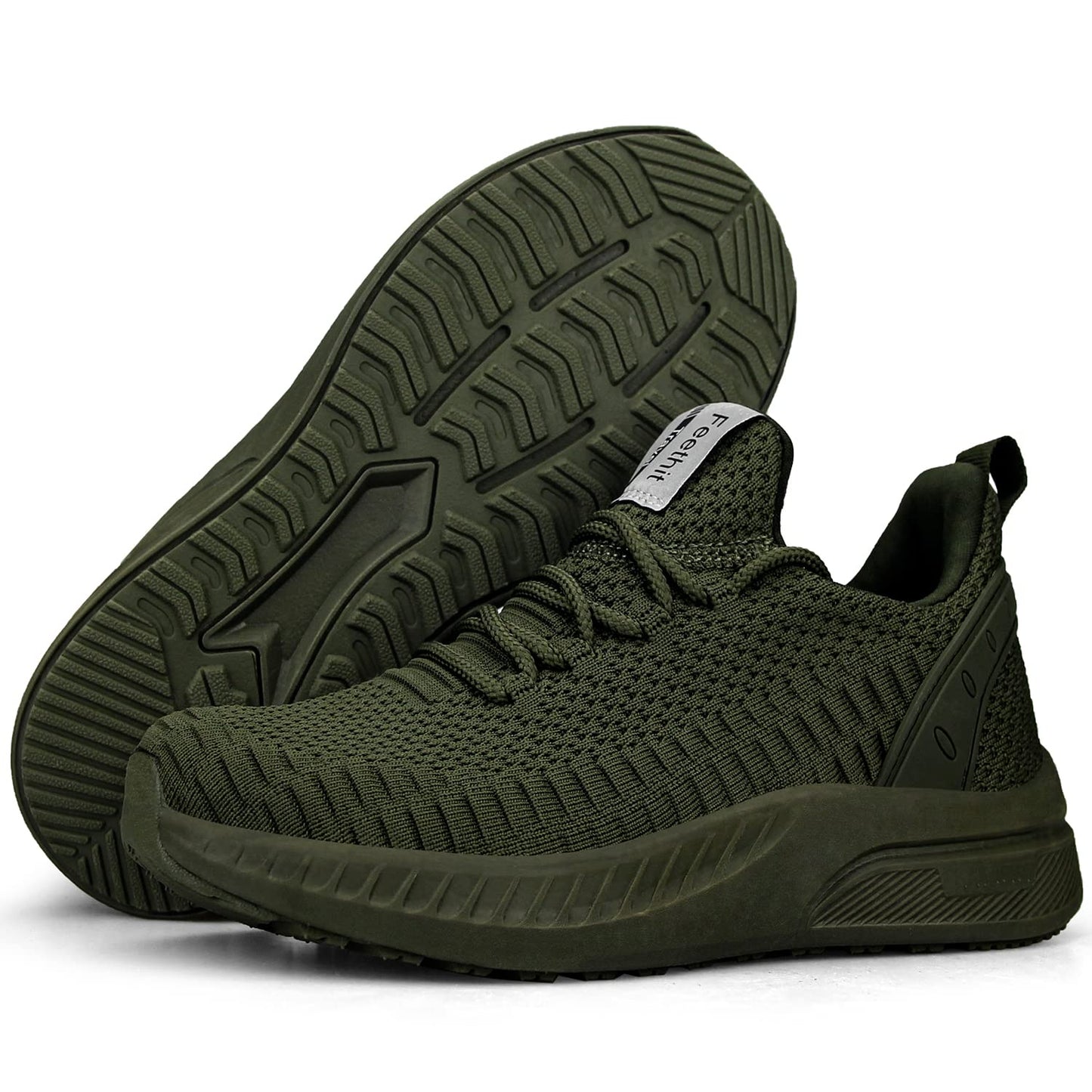 Feethit Women Tennis Running Shoes Walking Shoes Lightweight Casual Sneakers for Travel Gym Work Woman Waitress Nurse Olive Green 5.5
