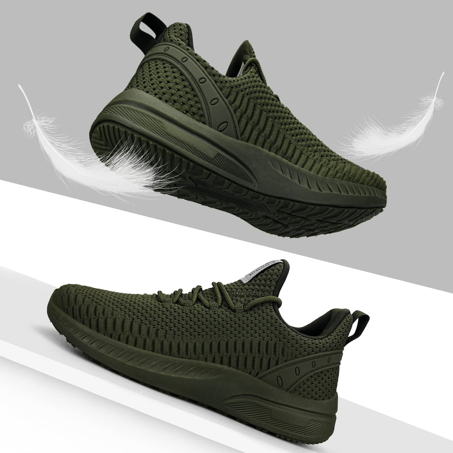 Feethit Women Tennis Running Shoes Walking Shoes Lightweight Casual Sneakers for Travel Gym Work Woman Waitress Nurse Olive Green 5.5