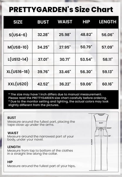 PRETTYGARDEN Womens Summer Jumpsuits Dressy Casual One Piece Outfits Sleeveless Mock Neck Wide Leg Pants Rompers with Pockets (Rose Red,Medium)