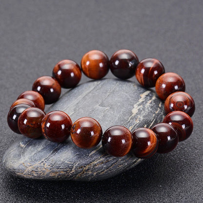 6-12mm Classic Red Tiger Eye Bracelet for Men Women Natural Stone Bracelet Tiger Eye Beads Buddha Braclets Elastic Rope  Jewelry