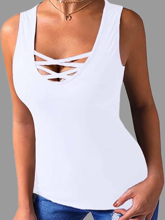 Plus Size Womens Tank Tops Summer Sleeveless Shirts Criss Cross Casual Basic Tee Shirts Tops Blouses Plus Size Women Clothing