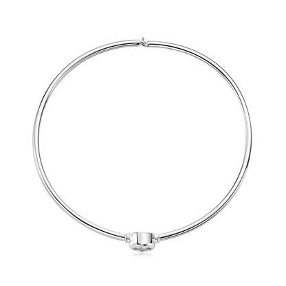 Lnngy 925 Silver Original Certified Bangle Bezel 5mm Moissanite Bracelet For Women Simple Hand Chain 2024 Trend Fashion Jewelry