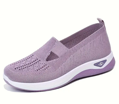 Comfortable Low-Top Fabric Slip-On Sneakers - Breathable, Lightweight, and Easy to Wear for Casual Walking and Outdoor Activities - All-Season