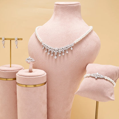 Pearl Necklace Jewelry Sets for Women Cubic  Necklace Set Party Engagement Dress Suits  Dubai  Jewelry Dubai