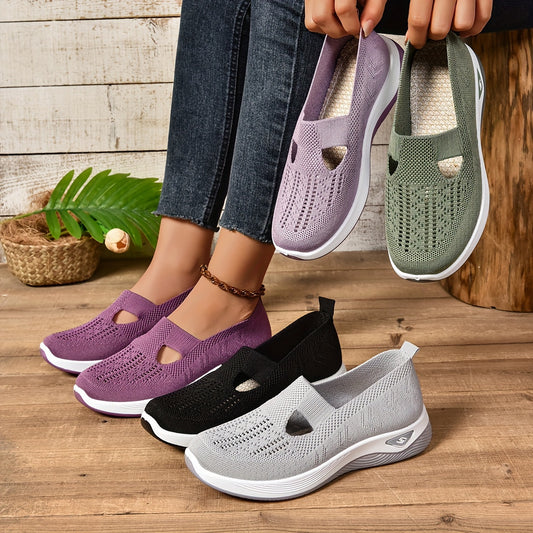 Comfortable Low-Top Fabric Slip-On Sneakers - Breathable, Lightweight, and Easy to Wear for Casual Walking and Outdoor Activities - All-Season